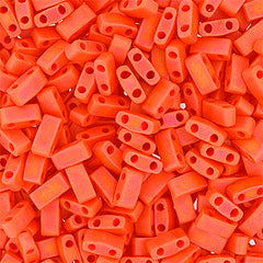 Half Tila Beads #0406FR Op Matte Coral AB 5.2g