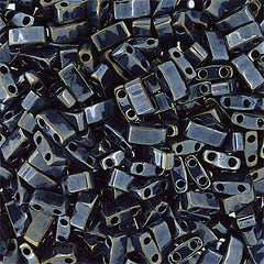 Half Tila Beads #0464 Light Gunmetal 5.2g