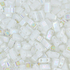Half Tila Beads #0471 White Pearl AB 5.2g