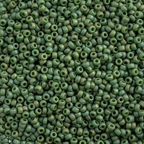 11/0 Miyuki Seed Beads #4700 Frosted Glazed Rainbow Emerald 22g