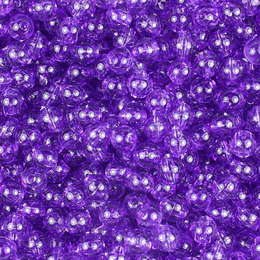 Round Plastic Beads 6mm Amethyst Approx 1000/pk