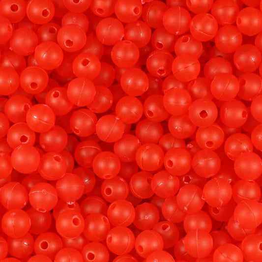 Round Plastic Beads 6mm Frosted Fire Red Approx 1000/pk