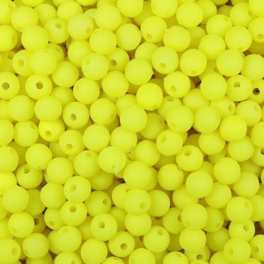 Round Plastic Beads 6mm Matte Chartreuse Approx 1000/pk