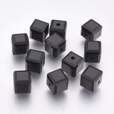 K9 Glass Cube Beads 8mm Jet Black 10/pk