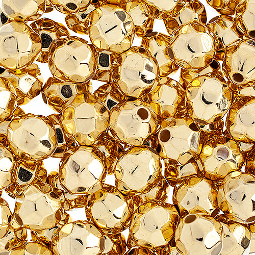 Faceted Plastic Beads 6mm Metallic Gold 1000/pk