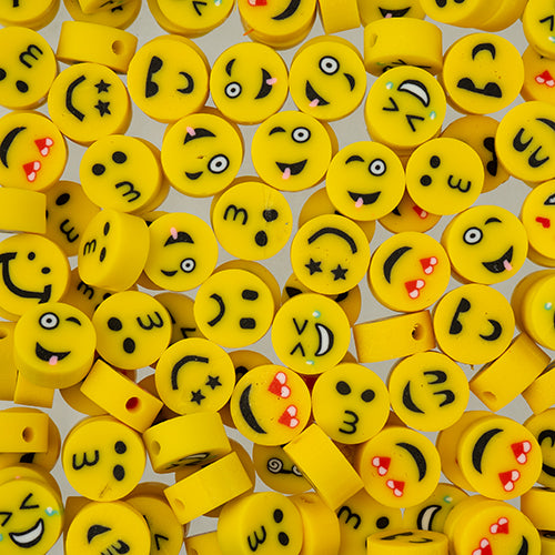 Craft Beads Clay Mixed Shapes Yellow Faces 120/pk
