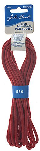Parachute Cord 4mm Red 16ft
