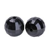 Faceted Beads 8mm Plastic Black 50g