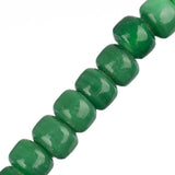 Glass Crow Beads 7x9mm Green 8" Strand
