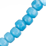 Glass Crow Beads 7x9mm Turquoise Blue 8" Strand