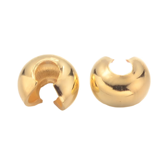 Crimp Cover 4mm Gold 100/pk