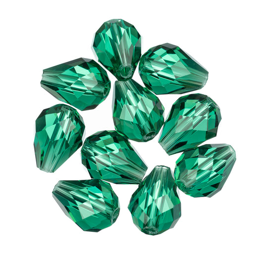K9 Glass Teardrop Beads 10x8mm Indicolite 10/pk