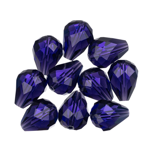 K9 Glass Teardrop Beads 10x8mm Purple Velvet 10/pk