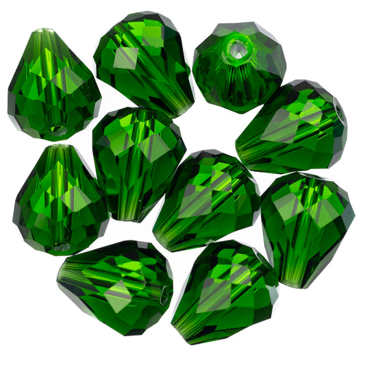 K9 Glass Teardrop Beads 12x10mm Erinite 10/pk