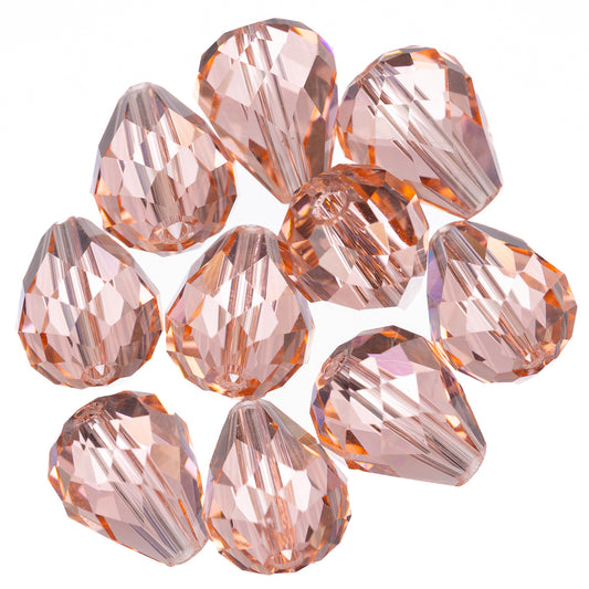 K9 Glass Teardrop Beads 12x10mm Padparadscha 10/pk