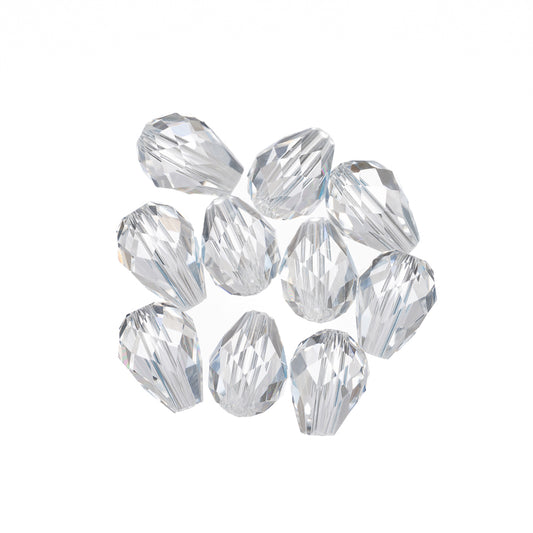 K9 Glass Teardrop Beads 8x6mm Crystal 10/pk