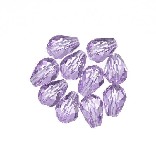 K9 Glass Teardrop Beads 8x6mm Light Violet 10/pk