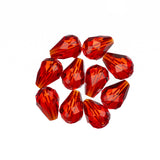 K9 Glass Teardrop Beads 8x6mm Light Siam 10/pk