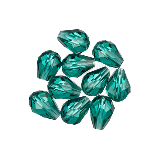 K9 Glass Teardrop Beads 8x6mm Indicolite 10/pk
