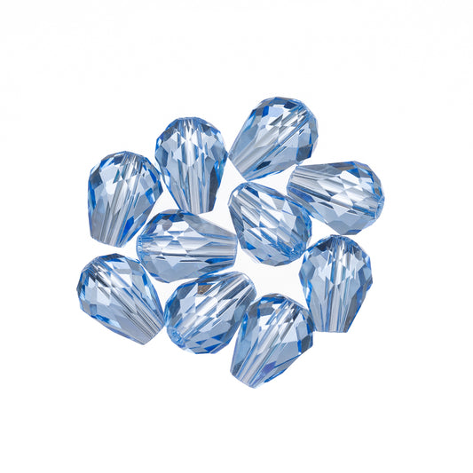 K9 Glass Teardrop Beads 8x6mm Light Sapphire 10/pk