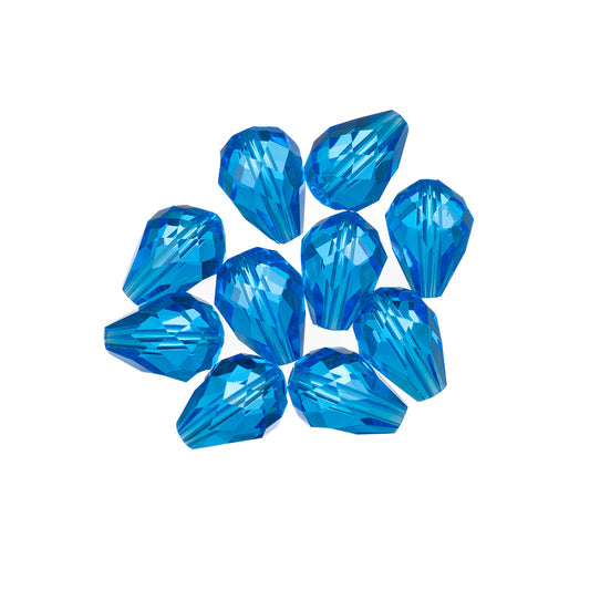 K9 Glass Teardrop Beads 8x6mm Capri Blue 10/pk