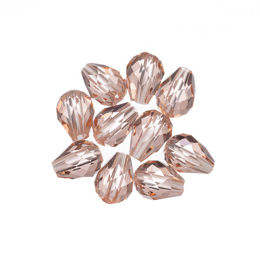 K9 Glass Teardrop Beads 8x6mm Padparadscha 10/pk