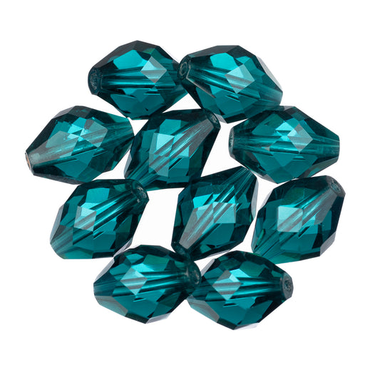 K9 Glass Oval Beads 11x8mm Indicolite 10/pk