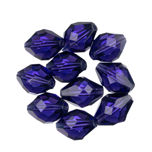 K9 Glass Oval Beads 11x8mm Purple Velvet 10/pk
