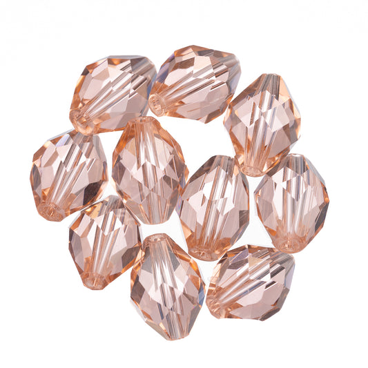 K9 Glass Oval Beads 11x8mm Padparadscha 10/pk
