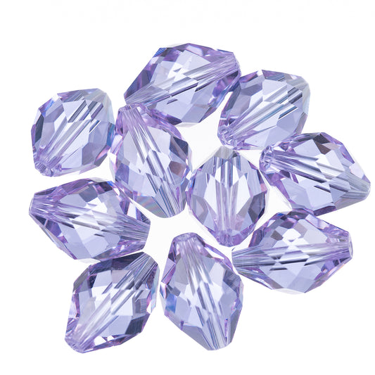 K9 Glass Oval Beads 13x10mm Light Violet 10/pk