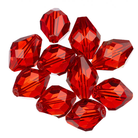 K9 Glass Oval Beads 13x10mm Light Siam 10/pk