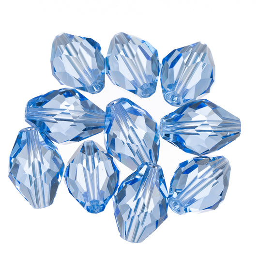 K9 Glass Oval Beads 13x10mm Light Sapphire 10/pk