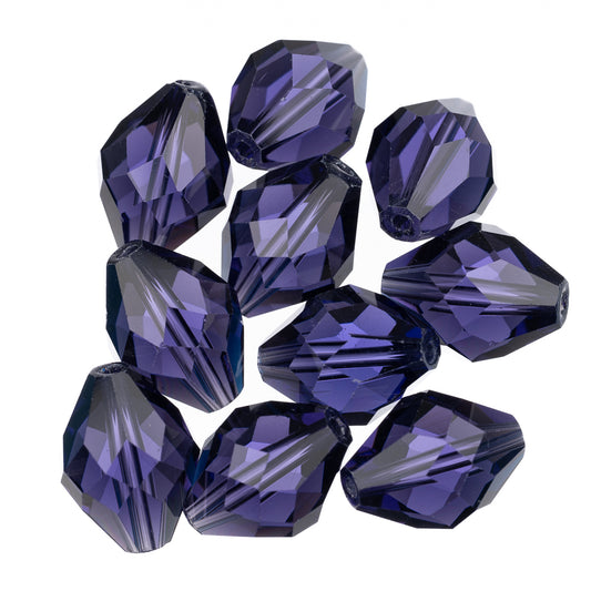 K9 Glass Oval Beads 13x10mm Purple Velvet 10/pk