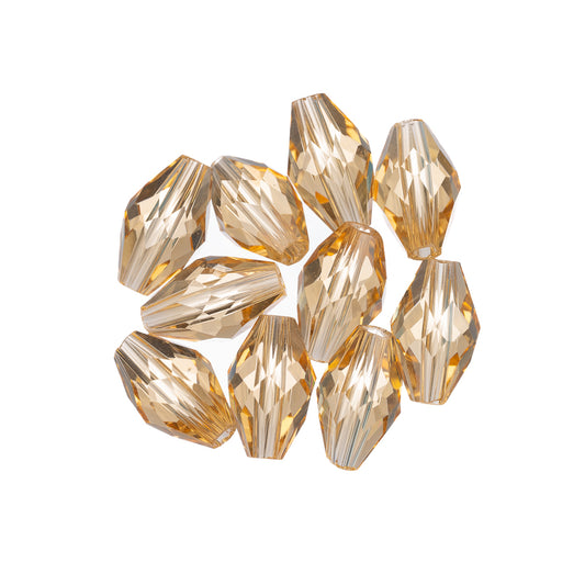 K9 Glass Oval Beads 9x6mm Gold Champagne 10/pk