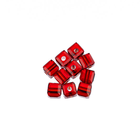 K9 Glass Cube Beads 4mm Siam 10/pk