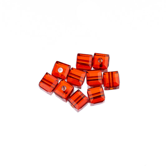 K9 Glass Cube Beads 4mm Light Siam 10/pk