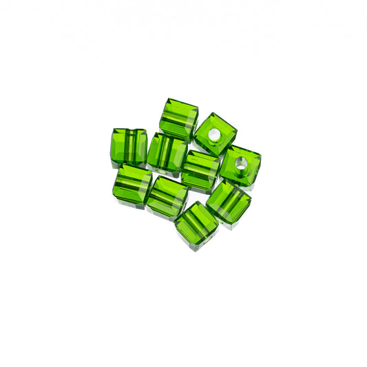K9 Glass Cube Beads 4mm Erinite 10/pk