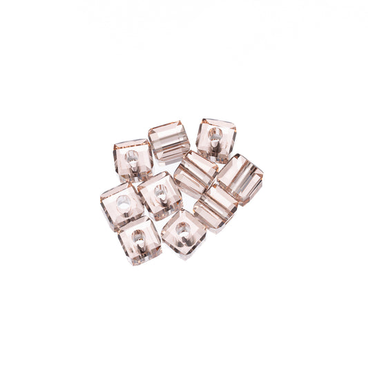 K9 Glass Cube Beads 4mm Padparadscha 10/pk