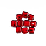 K9 Glass Cube Beads 6mm Siam 10/pk