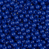 Round Plastic Beads 4mm Opaque Royal Blue Approx 1000/Bag
