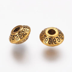 Spacer 7mm Bicone, Antique Gold Beads 10/pk