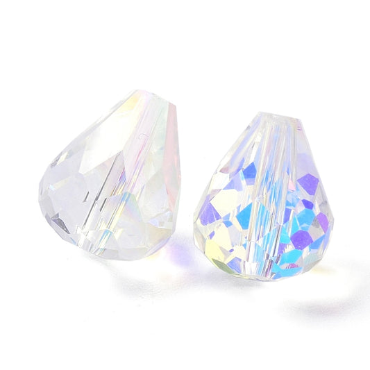 K9 Glass Teardrop Beads 8x6mm Crystal AB 10/pk