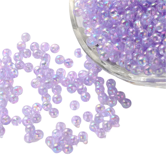 Round Plastic Beads 5mm Lavender AB 25g