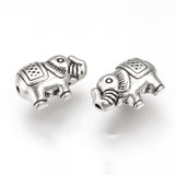 Elephant 13x8mm, Ant Silver Metal Bead 5/pk