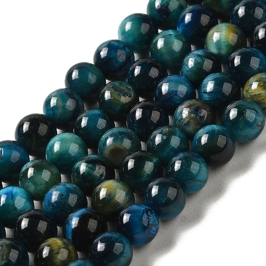 6mm Tiger Eye Blue (Natural/Dyed) Beads 14-15" Strand