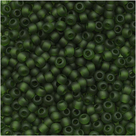 6/0 Toho Seed Beads #940F Tr Frosted Olivine 8-9g Vial