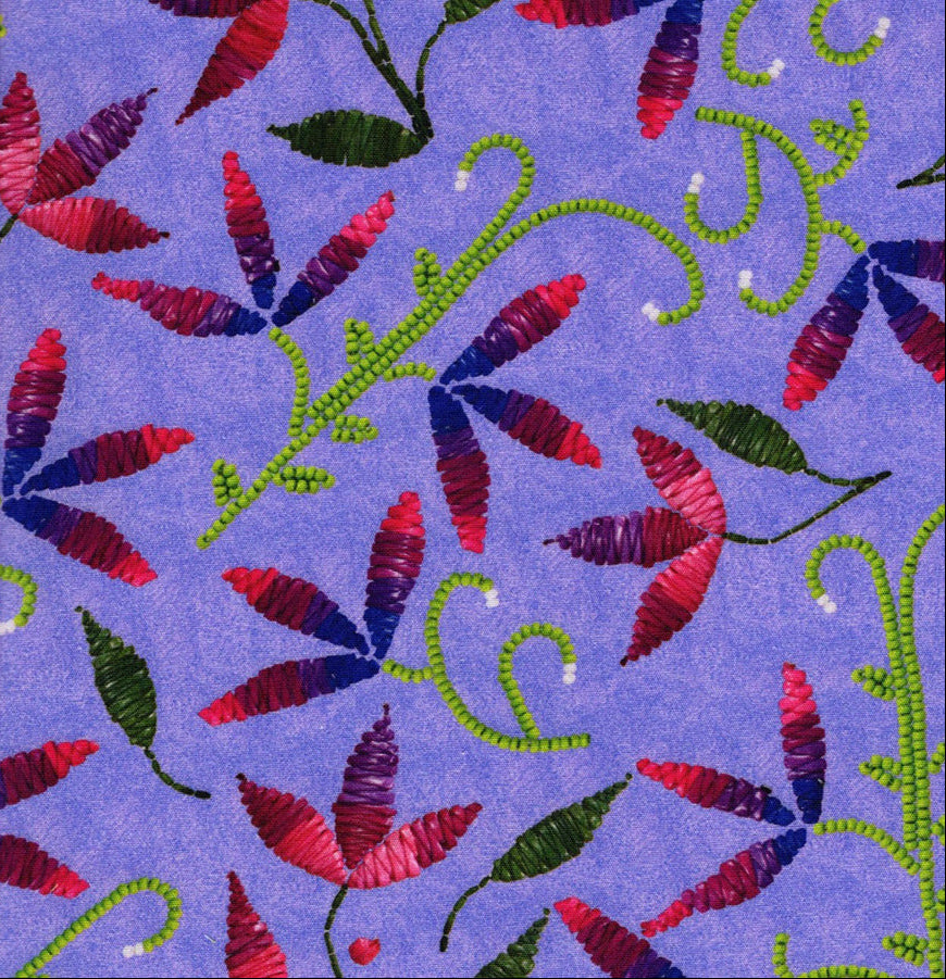 Prairie Petals by Amy McPherson 100% cotton fabric in Lavender – full floral print