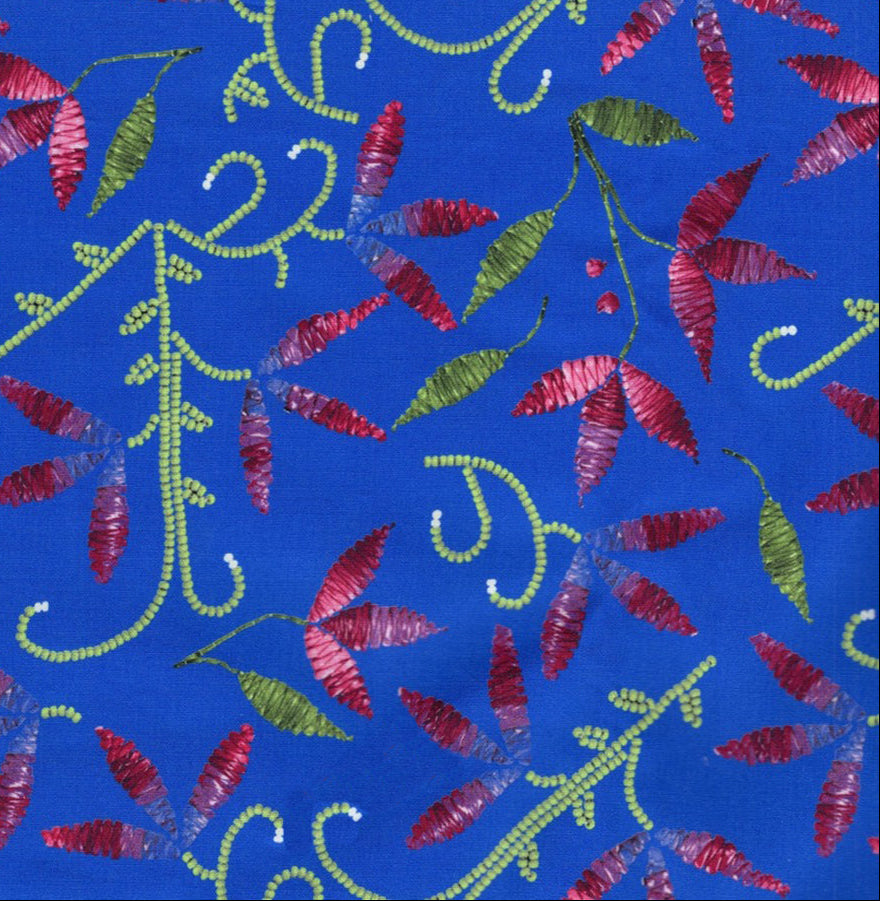 Prairie Petals by Amy McPherson 100% cotton fabric in Royal – full floral print