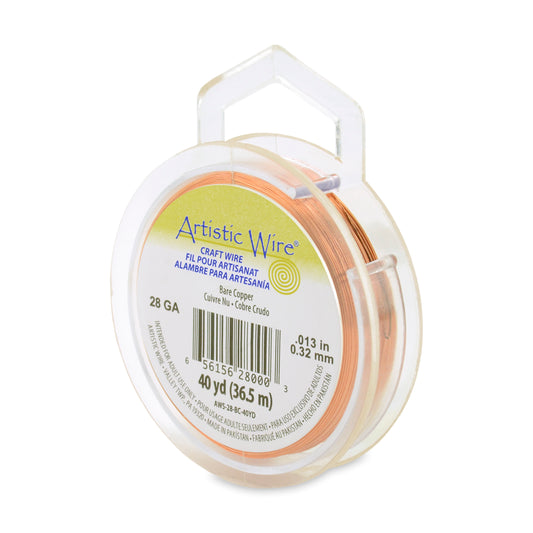 Artistic Wire 28g Bare Copper 40yd
