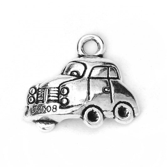 5/8" Car Metal Charm 5/pk